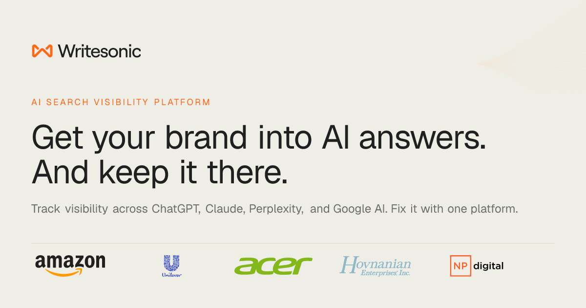 Writesonic als AI Search Visibility Plattform