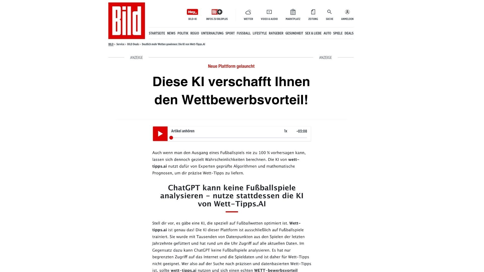 BILD.DE Advertorial Beispiel