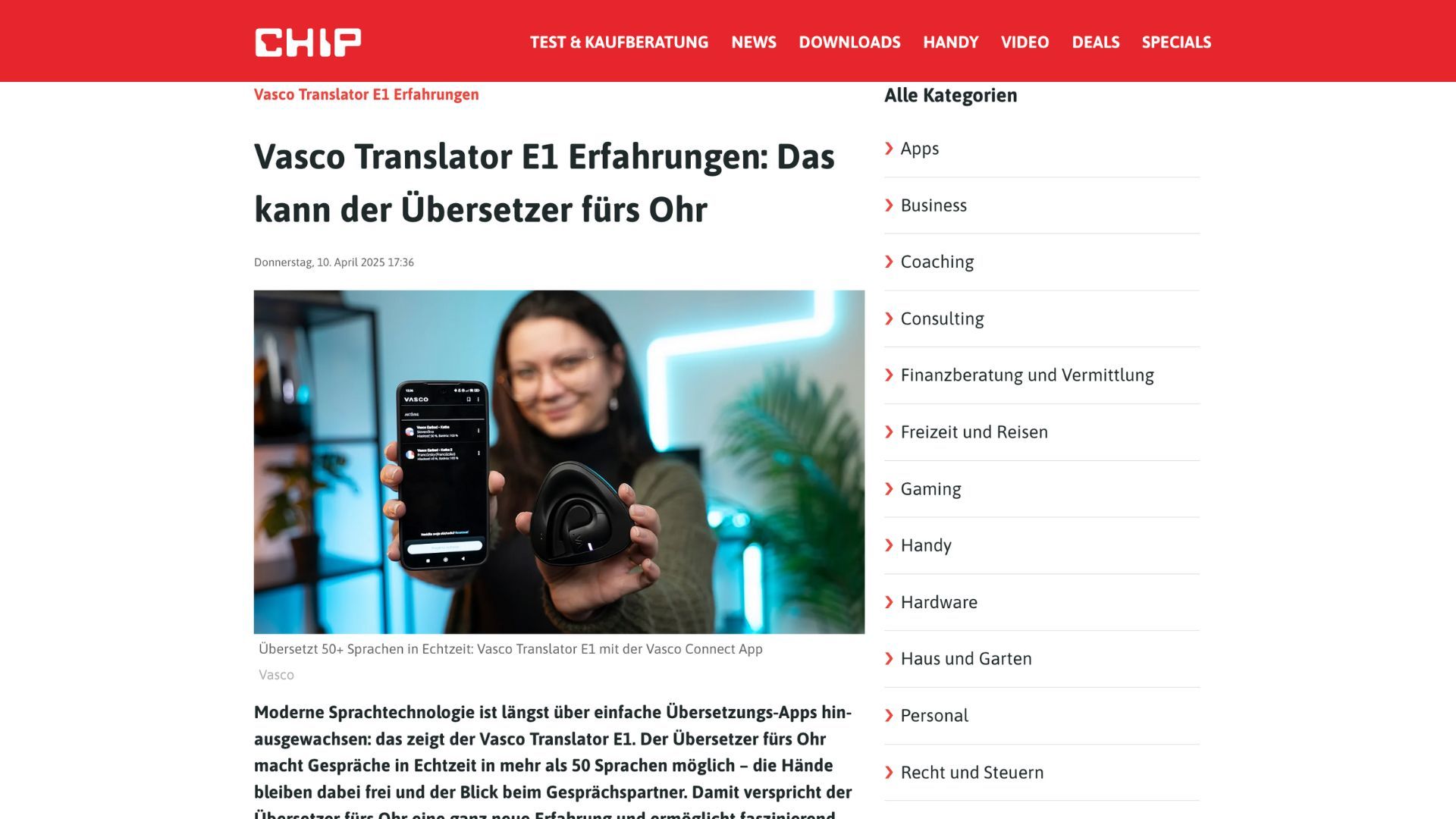 CHIP Advertorial Beispiel