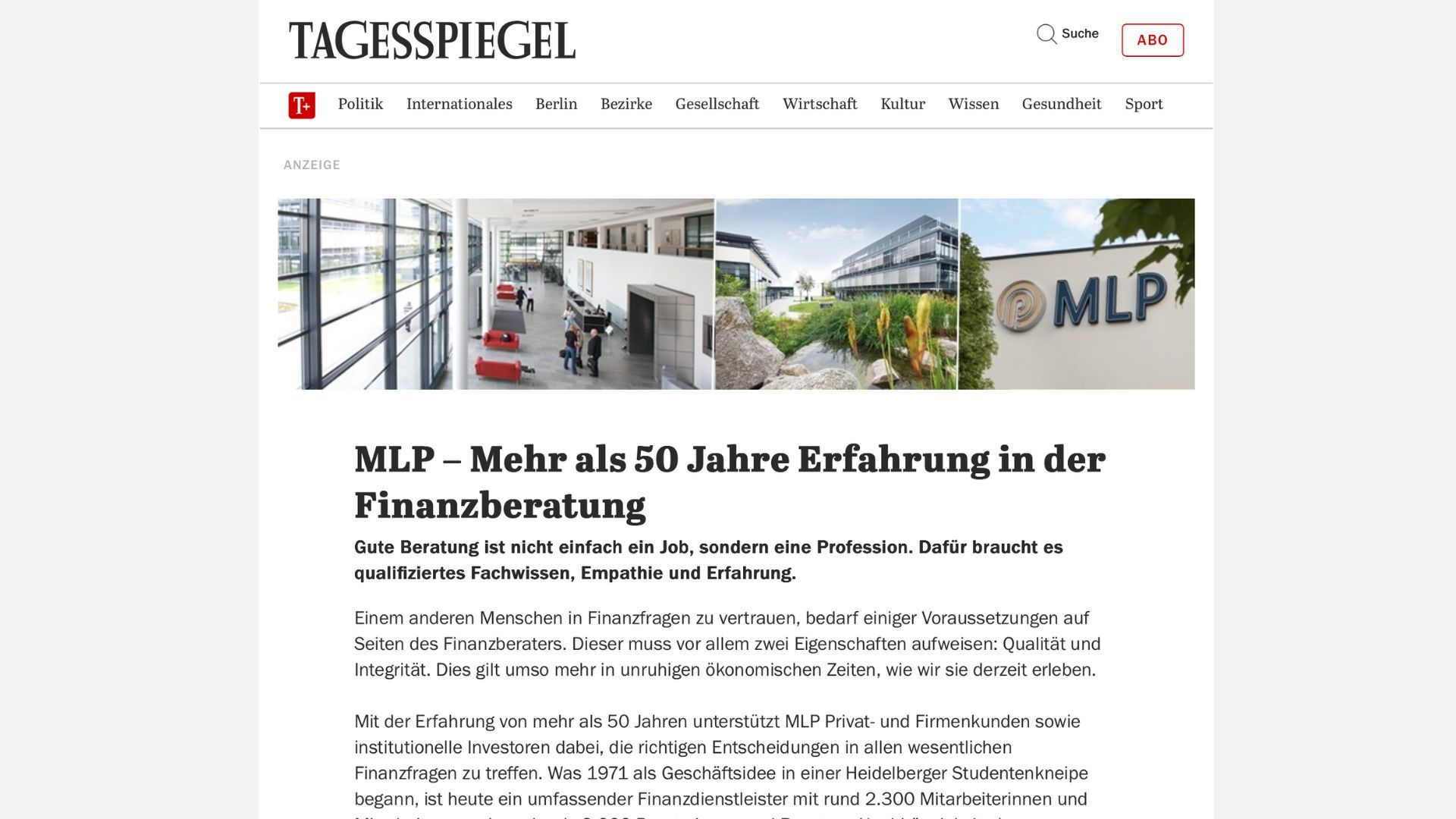 Tagesspiegel Advertorial Beispiel